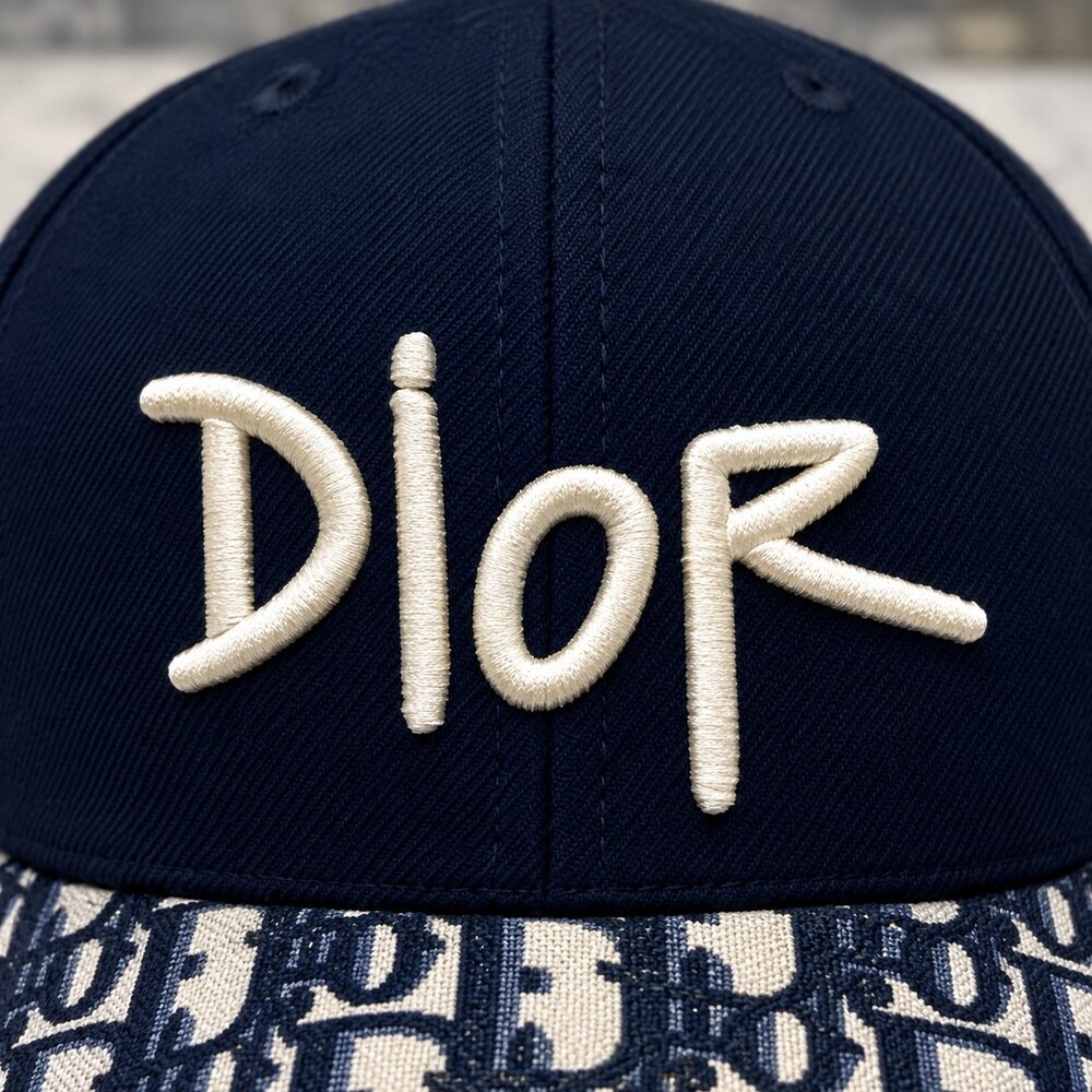 Dior Navy Jacquard Baseball Cap - Picture 5 of 6